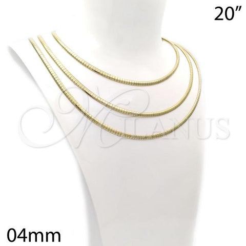 Oro Laminado Basic Necklace, Gold Filled Style Herringbone Design, Polished, Golden Finish, 5.220.002.20