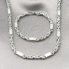 Stainless Steel Necklace and Bracelet, Polished, Steel Finish, 06.116.0060