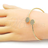 Oro Laminado Individual Bangle, Gold Filled Style with White Micro Pave, Polished, Golden Finish, 07.341.0068