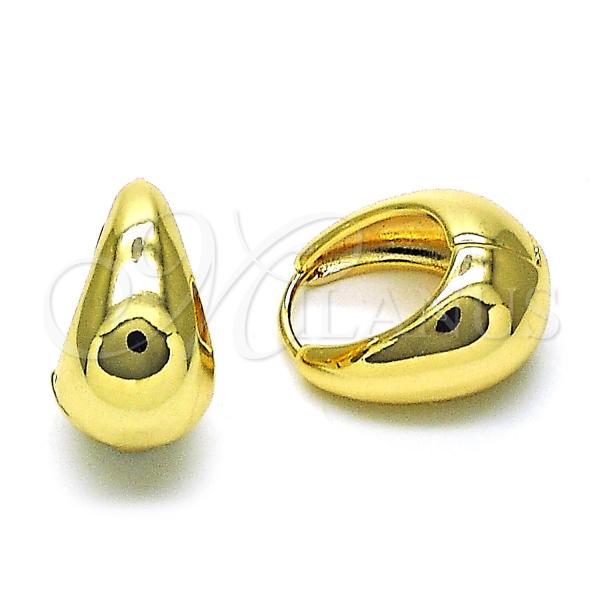 Oro Laminado Huggie Hoop, Gold Filled Style Chunky Design, Polished, Golden Finish, 02.195.0253.14