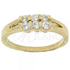 Oro Laminado Multi Stone Ring, Gold Filled Style with White Cubic Zirconia, Polished, Golden Finish, 5.167.027.08 (Size 8)