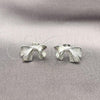 Rhodium Plated Stud Earring, Bow Design, Diamond Cutting Finish, Rhodium Finish, 02.341.0203.1