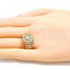 Oro Laminado Elegant Ring, Gold Filled Style Turtle Design, Polished, Golden Finish, 01.351.0011.08 (Size 8)