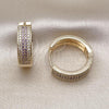 Oro Laminado Huggie Hoop, Gold Filled Style with Amethyst and White Micro Pave, Polished, Golden Finish, 02.195.0072.4.25