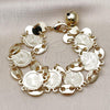 Oro Laminado Fancy Bracelet, Gold Filled Style Puff Mariner Design, Diamond Cutting Finish, Tricolor, 03.331.0323.08