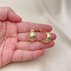 Oro Laminado Stud Earring, Gold Filled Style Polished, Golden Finish, 02.163.0244