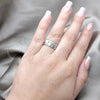 Stainless Steel Mens Ring, Star and Double Design, Matte Finish, Steel Finish, 01.63.0715.06