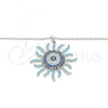 Sterling Silver Pendant Necklace, with Multicolor Micro Pave, Polished, Rhodium Finish, 04.336.0227.16