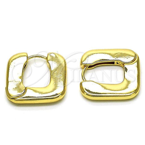 Oro Laminado Huggie Hoop, Gold Filled Style Chunky Design, Polished, Golden Finish, 02.163.0259.25