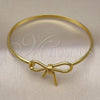 Oro Laminado Individual Bangle, Gold Filled Style Bow Design, Polished, Golden Finish, 07.341.0061.04