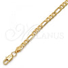 Gold Tone Basic Necklace, Figaro Design, Polished, Golden Finish, 04.242.0017.24GT