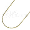 Oro Laminado Basic Necklace, Gold Filled Style Box Design, Polished, Golden Finish, 5.222.040.16