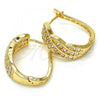 Oro Laminado Huggie Hoop, Gold Filled Style with White Cubic Zirconia, Polished, Golden Finish, 02.260.0022.20