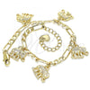Oro Laminado Charm Bracelet, Gold Filled Style Elephant Design, Polished, Golden Finish, 03.351.0106.07