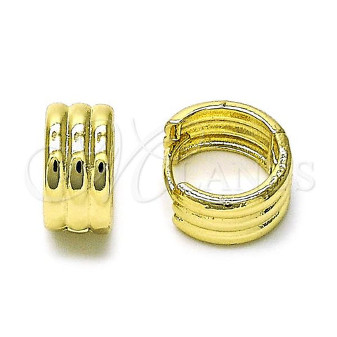 Oro Laminado Huggie Hoop, Gold Filled Style Polished, Golden Finish, 02.213.0718.14