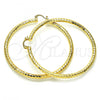 Oro Laminado Extra Large Hoop, Gold Filled Style Diamond Cutting Finish, Golden Finish, 02.170.0109.70