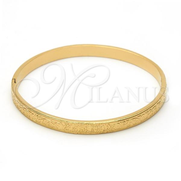 Oro Laminado Individual Bangle, Gold Filled Style Diamond Cutting Finish, Golden Finish, 07.156.0038.04 (05 MM Thickness, Size 4 - 2.25 Diameter)