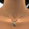Oro Laminado Pendant Necklace, Gold Filled Style Elephant Design, with White Micro Pave, Polished, Golden Finish, 04.233.0016.18