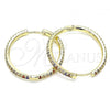 Oro Laminado Huggie Hoop, Gold Filled Style with Multicolor Cubic Zirconia, Polished, Golden Finish, 02.185.0007.1.35