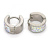 Stainless Steel Huggie Hoop, with  Crystal, Polished, Steel Finish, 02.230.0018.15