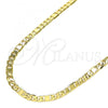 Oro Laminado Basic Necklace, Gold Filled Style Figaro Design, Polished, Golden Finish, 04.319.0004.18