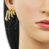 Oro Laminado Stud Earring, Gold Filled Style Polished, Golden Finish, 02.282.0027