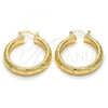 Oro Laminado Medium Hoop, Gold Filled Style Diamond Cutting Finish, Golden Finish, 02.170.0185.30