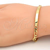Oro Laminado ID Bracelet, Gold Filled Style Figaro Design, Polished, Golden Finish, 5.226.010.1.07