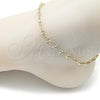 Oro Laminado Basic Anklet, Gold Filled Style Mariner Design, Diamond Cutting Finish, Golden Finish, 03.213.0305.09