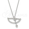 Sterling Silver Pendant Necklace, with White Cubic Zirconia, Polished, Rhodium Finish, 04.336.0059.16