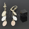Oro Laminado Long Earring, Gold Filled Style Tricolor, 67.01
