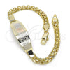 Oro Laminado ID Bracelet, Gold Filled Style Polished, Tricolor, 03.63.1915.1.08