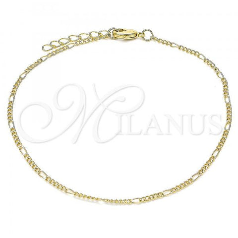 Oro Laminado Basic Anklet, Gold Filled Style Polished, Golden Finish, 04.213.0218.10