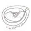 Sterling Silver Pendant Necklace, Heart Design, with White Micro Pave, Polished, Rhodium Finish, 04.336.0020.16