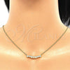 Sterling Silver Pendant Necklace, with White Cubic Zirconia, Polished, Golden Finish, 04.336.0140.2.16