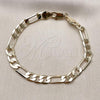 Oro Laminado Basic Bracelet, Gold Filled Style Figaro Design, Polished, Golden Finish, 5.222.012.08