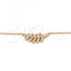 Sterling Silver Pendant Necklace, Leaf Design, with White Cubic Zirconia, Polished, Rose Gold Finish, 04.336.0088.1.16
