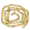 Gold Tone Basic Necklace, Mariner Design, Polished, Golden Finish, 04.242.0033.24GT