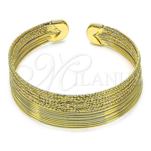 Oro Laminado Individual Bangle, Gold Filled Style Diamond Cutting Finish, Golden Finish, 07.93.0020