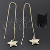 Oro Laminado Threader Earring, Gold Filled Style Star Design, Golden Finish, 5.119.007