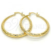 Oro Laminado Medium Hoop, Gold Filled Style Hollow Design, Diamond Cutting Finish, Golden Finish, 02.170.0085.40