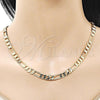 Oro Laminado Basic Necklace, Gold Filled Style Figaro Design, Polished, Golden Finish, 5.222.012.20