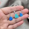 Sterling Silver Earring and Pendant Adult Set, with Bermuda Blue Opal, Polished, Silver Finish, 10.391.0001