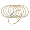 Oro Laminado Semanario Bangle, Gold Filled Style Diamond Cutting Finish, Golden Finish, 07.93.0002.04