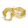 Oro Laminado Small Hoop, Gold Filled Style Greek Key Design, Polished, Golden Finish, 02.170.0164.20
