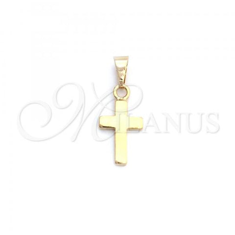 Oro Laminado Religious Pendant, Gold Filled Style Cross Design, Polished, Golden Finish, 05.09.0096