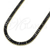 Oro Laminado Fancy Necklace, Gold Filled Style with Black Cubic Zirconia, Polished, Golden Finish, 04.130.0001.2.12