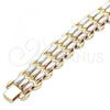 Oro Laminado Fancy Bracelet, Gold Filled Style Matte Finish, Tricolor, 03.331.0099.08