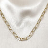 Oro Laminado Basic Necklace, Gold Filled Style Paperclip Design, Polished, Golden Finish, 04.213.0333.18