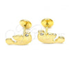 Oro Laminado Stud Earring, Gold Filled Style Bird Design, Polished, Golden Finish, 02.09.0161